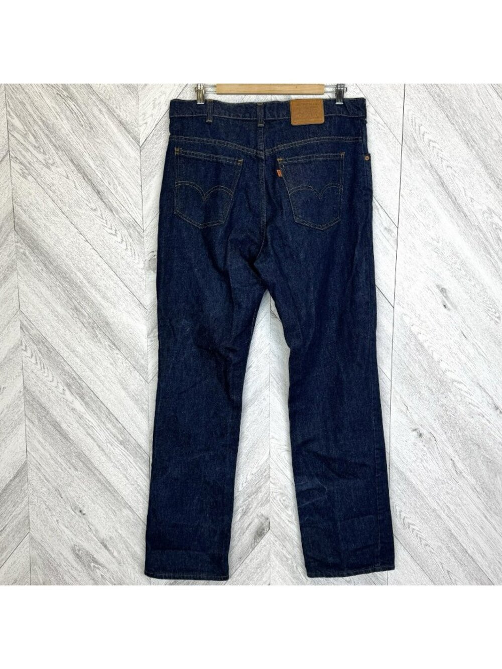 Vintage Levi's 506 Orange Tab Denim Blue Jeans Straight Leg Mens 36x33 Dark Wash